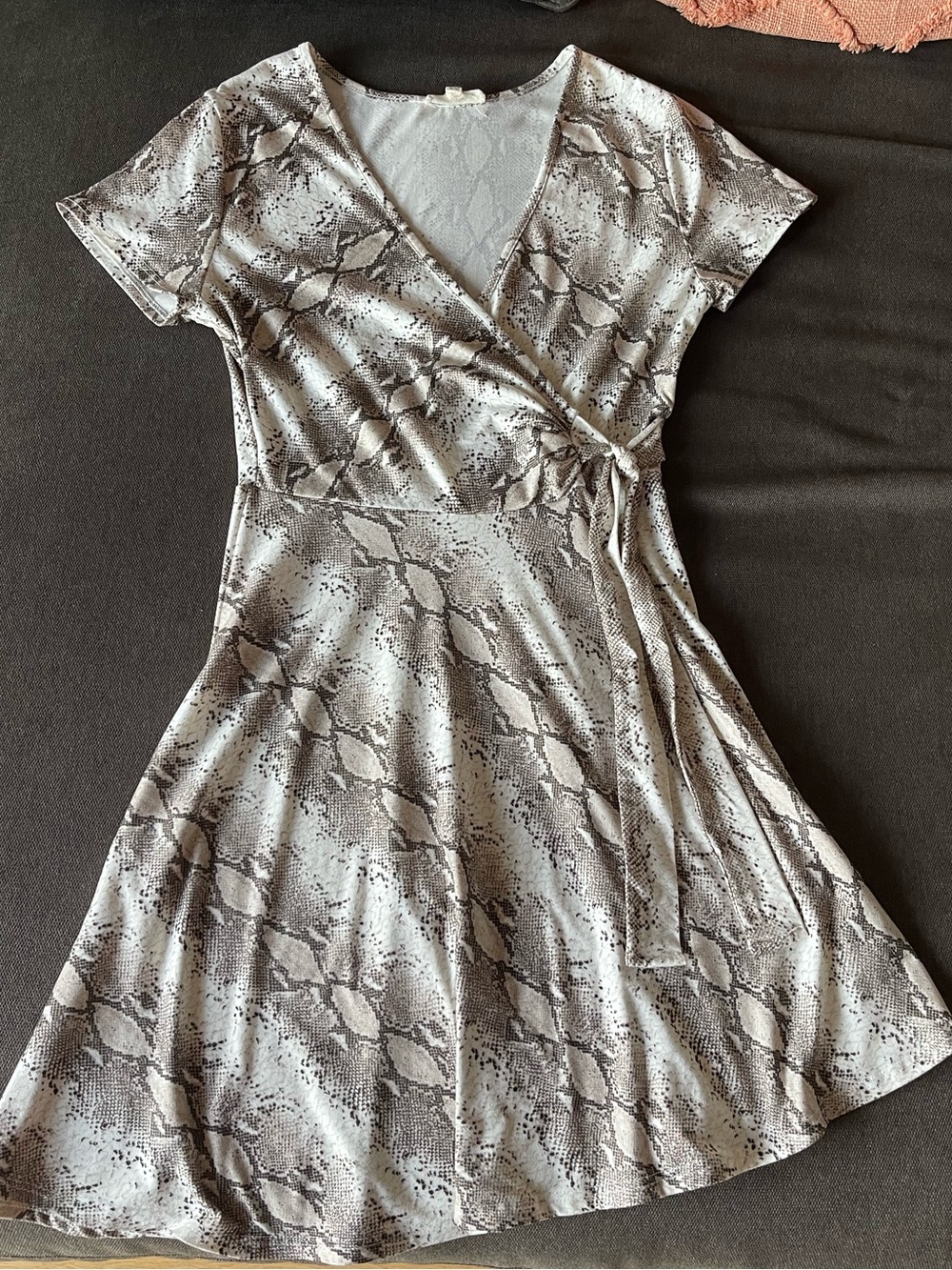 Snake-Print Wrap Dress